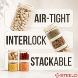 Stack & Lock Square Container 18pcs Set | Stackable Storage Jars