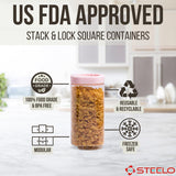 Stack & Lock Square Container 1250ml 4pcs Set | Stackable Storage Jars