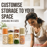 Stack & Lock Square Container 9pcs Set | Stackable Storage Jars