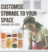 Stack & Lock Square Container 450ml 6pcs Set | Stackable Storage Jars