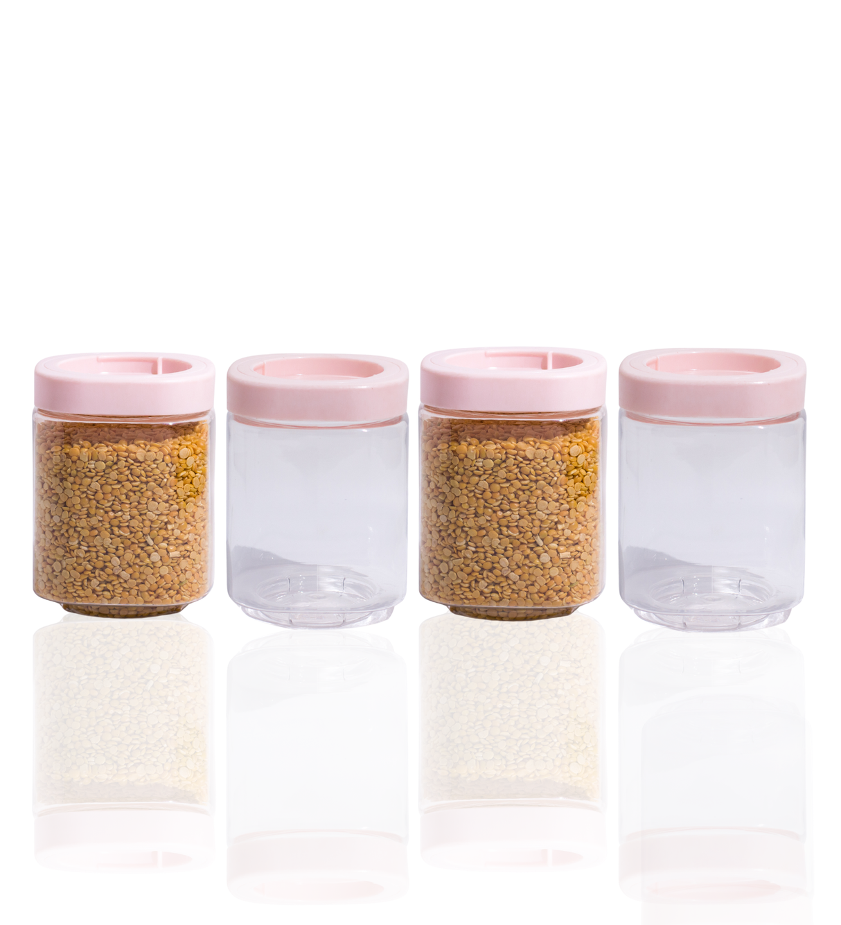 Stack & Lock Square Container 750ml 4pcs Set | Stackable Storage Jars