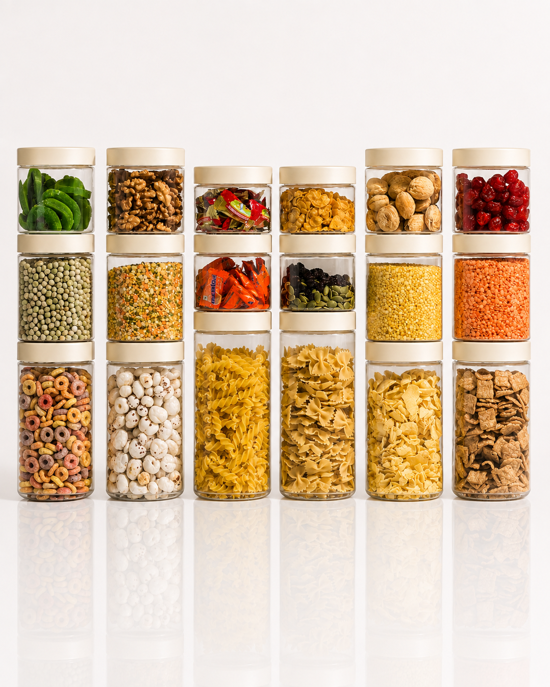 Stack & Lock Square Container 18pcs Set | Stackable Storage Jars