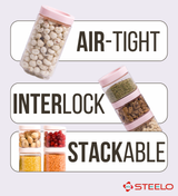 Stack & Lock Square Container 18pcs Set | Stackable Storage Jars