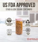 Stack & Lock Square Container 18pcs Set | Stackable Storage Jars