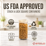 Stack & Lock Square Container 18pcs Set | Stackable Storage Jars