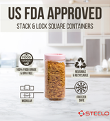 Stack & Lock Square Container 21pcs Set | Stackable Storage Jars