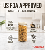 Stack & Lock Square Container 21pcs Set | Stackable Storage Jars
