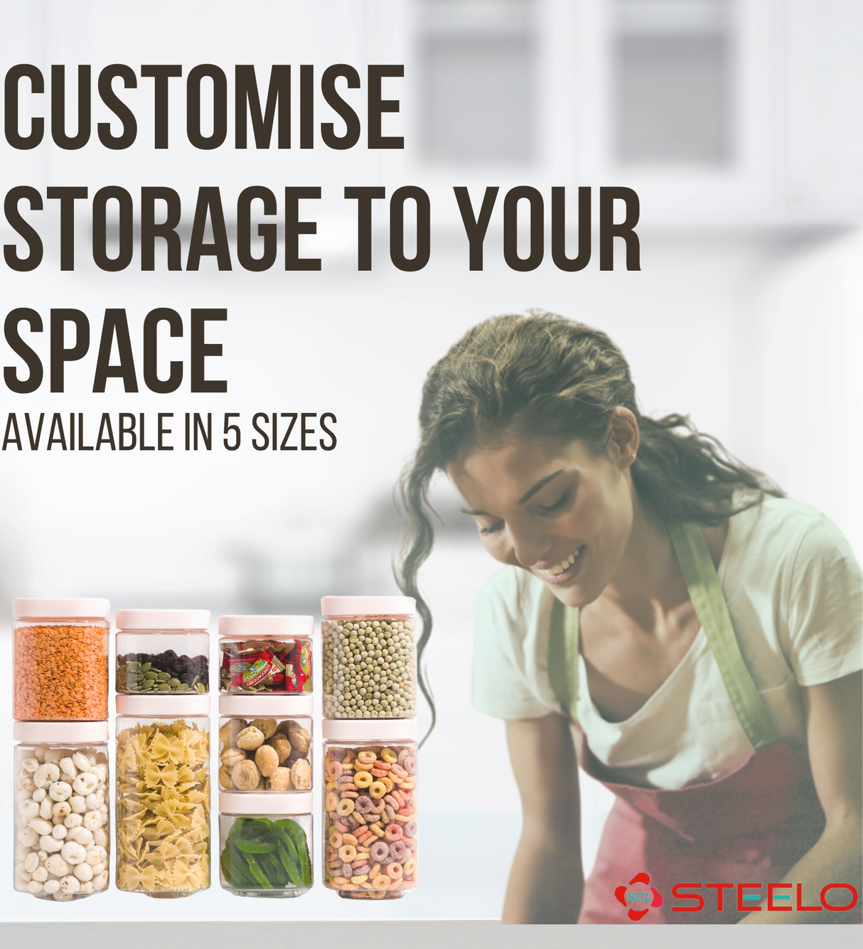 Stack & Lock Square Container 21pcs Set | Stackable Storage Jars