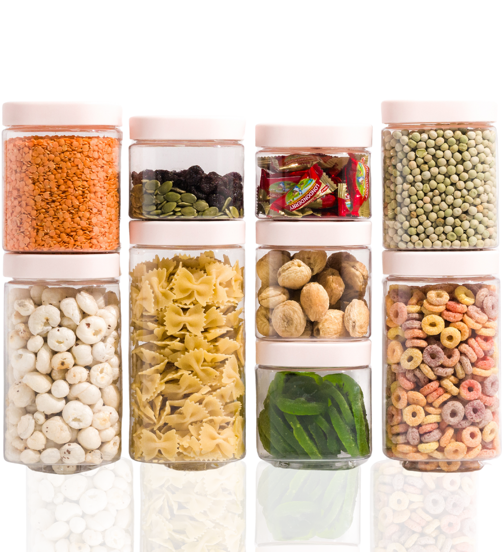Stack & Lock Square Container 9pcs Set | Stackable Storage Jars