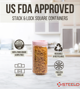 Stack & Lock Square Container 9pcs Set | Stackable Storage Jars