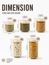 Stack & Lock Square Container 9pcs Set | Stackable Storage Jars