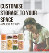 Stack & Lock Square Container 9pcs Set | Stackable Storage Jars