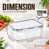 SoFresh SoClick Container 1200ml 2pcs Set | Click-Lock Food Containers