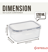 SoFresh SoClick Container 1200ml 2pcs Set | Click-Lock Food Containers