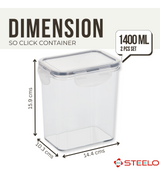 SoFresh SoClick Container 1400ml 2pcs Set | Click-Lock Food Containers