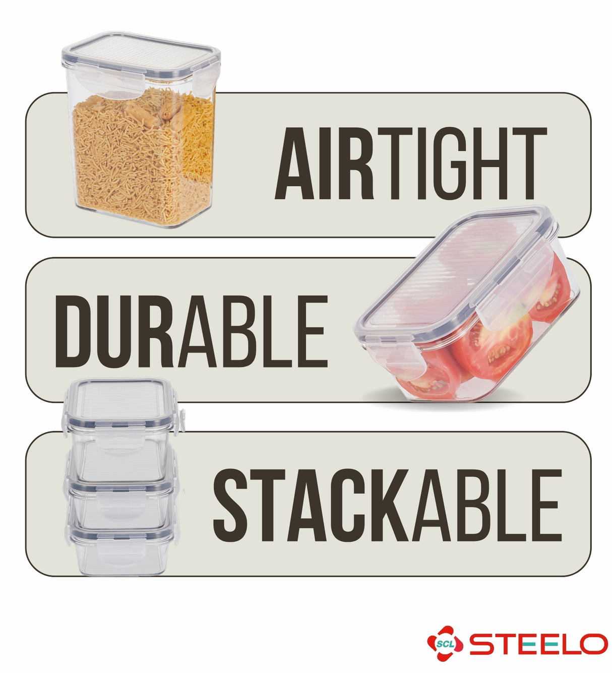 SoFresh SoClick Container 2000ml 2pcs Set | Click-Lock Food Containers