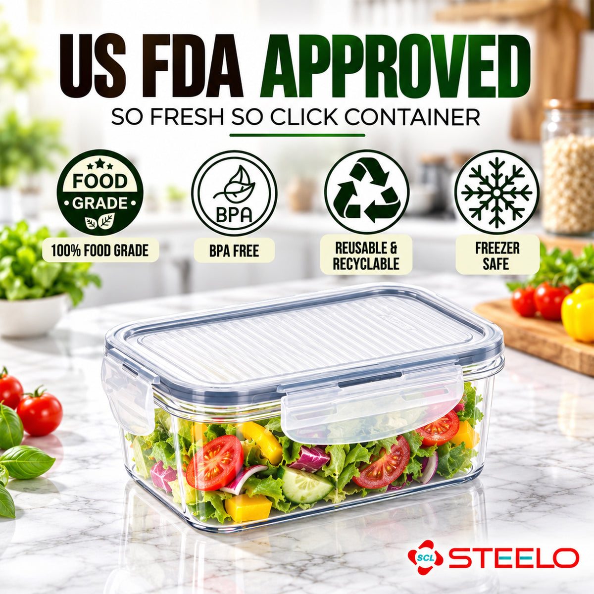 SoFresh SoClick Container 300ml 4pcs Set | Click-Lock Food Containers