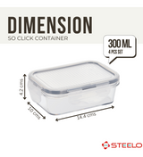 SoFresh SoClick Container 300ml 4pcs Set | Click-Lock Food Containers