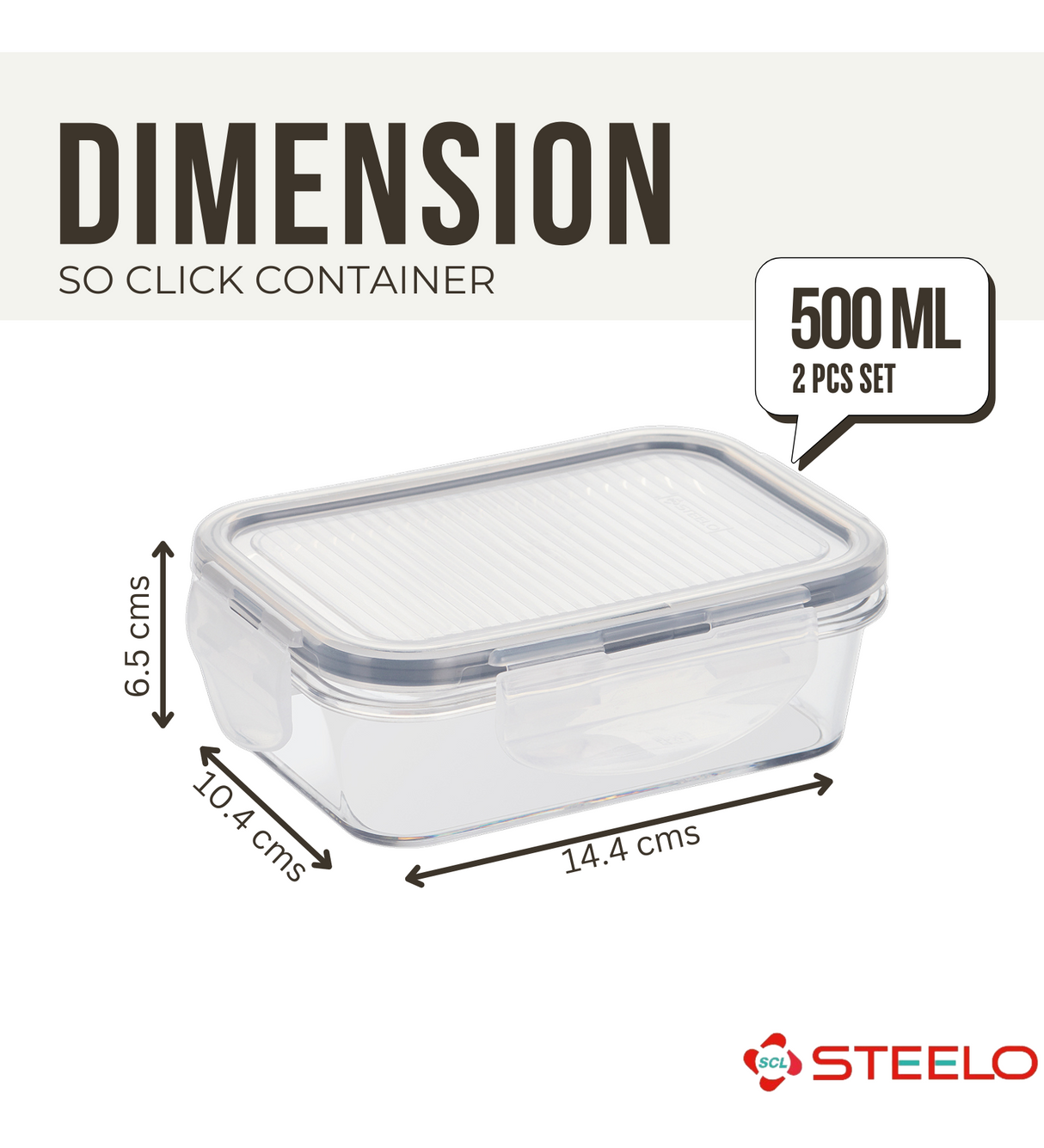SoFresh SoClick Container 500ml 2pcs Set | Click-Lock Food Containers