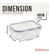 SoFresh SoClick Container 500ml 2pcs Set | Click-Lock Food Containers
