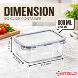 SoFresh SoClick Container 800ml 2pcs Set | Click-Lock Food Containers