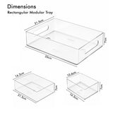 Rectangular Modular Tray 4pcs Set | Multipurpose Storage Trays