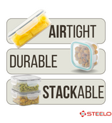 SoFresh Square Container 1000ml 2pcs Set | Airtight Food Containers