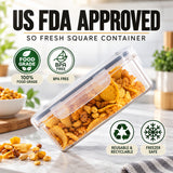 SoFresh Square Container 1000ml 2pcs Set | Airtight Food Containers