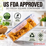 SoFresh Square Container 2000ml 2pcs Set | Airtight Food Containers