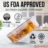 SoFresh Square Container 2000ml 2pcs Set | Airtight Food Containers
