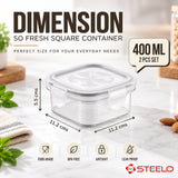 SoFresh Square Container 400ml 2pcs Set | Airtight Food Containers