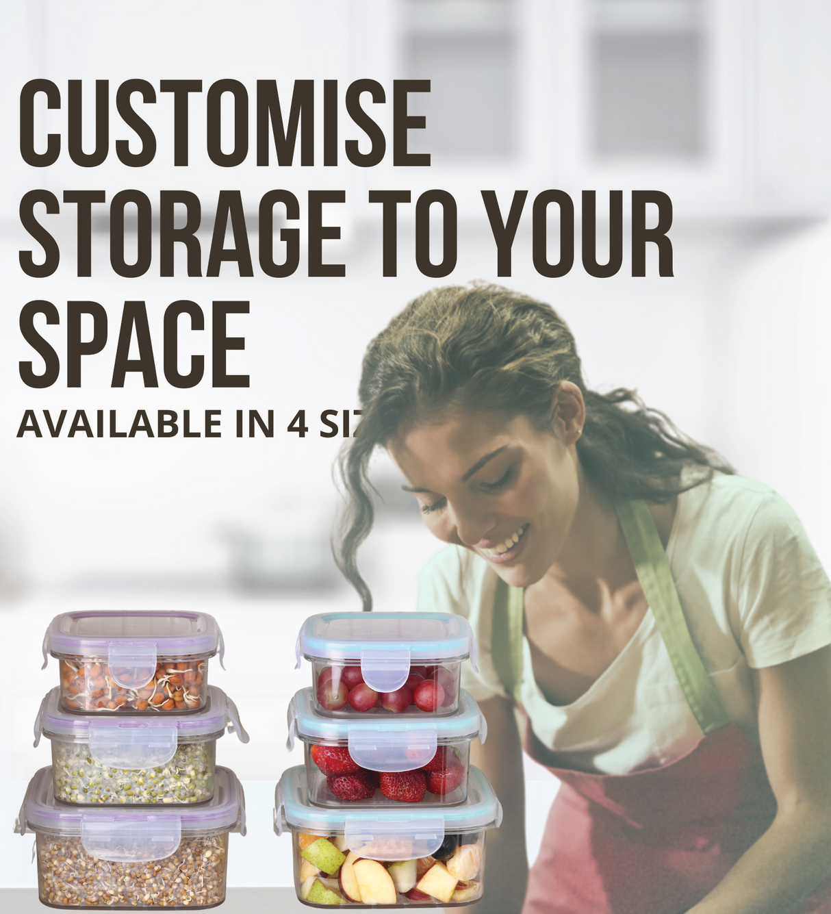 SoFresh Square Container 400ml 2pcs Set | Airtight Food Containers