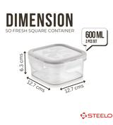 SoFresh Square Container 600ml 2pcs Set | Airtight Food Containers