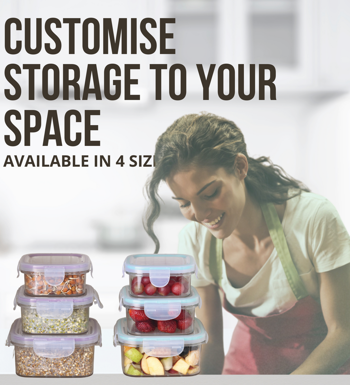 SoFresh Square Container 600ml 2pcs Set | Airtight Food Containers