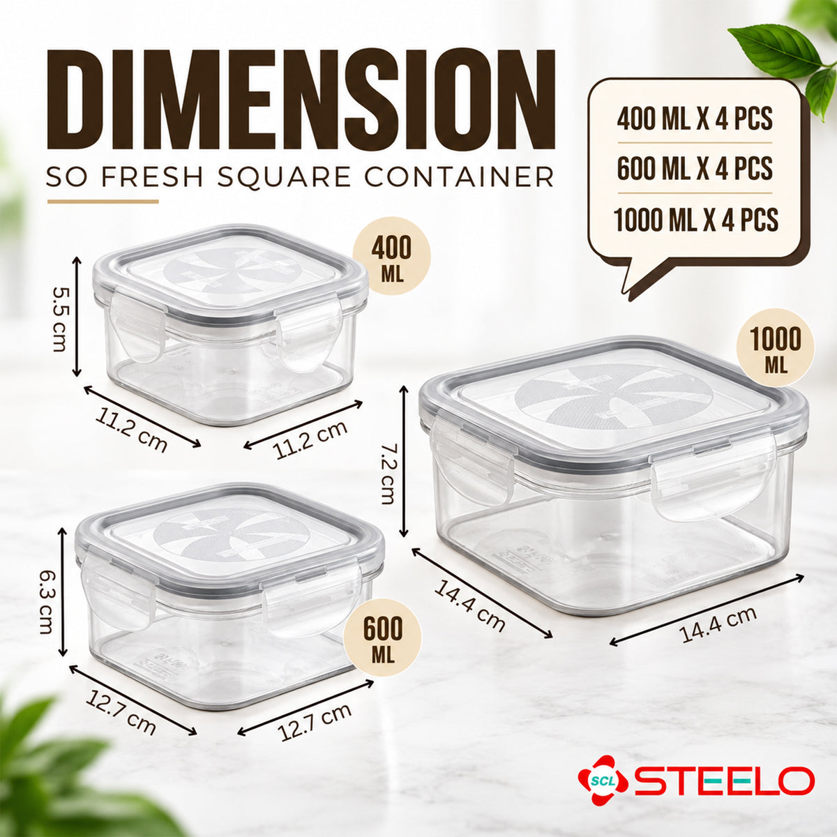 SoFresh Square Container 12pcs Set | Airtight Food Containers