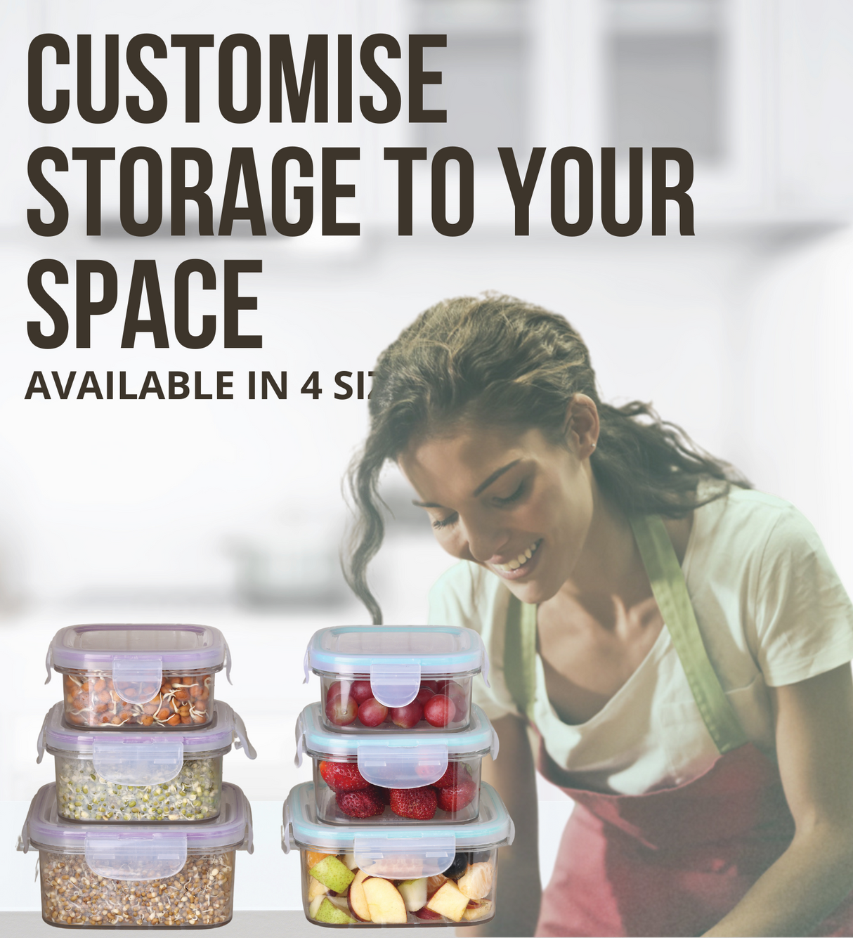 SoFresh Square Container 6pcs Set | Airtight Food Containers