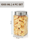 Varg Container 1000ml 4pcs Set | Stainless Steel Lids | Storage Jars
