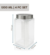 Varg Container 1500ml 4pcs Set | Stainless Steel Lids | Storage Jars