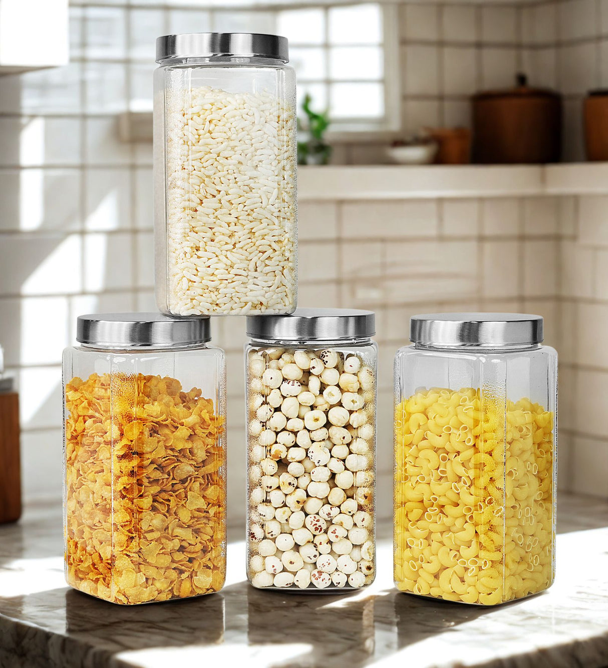 Varg Container 2000ml 4pcs Set | Stainless Steel Lids | Storage Jars