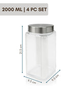 Varg Container 2000ml 4pcs Set | Stainless Steel Lids | Storage Jars