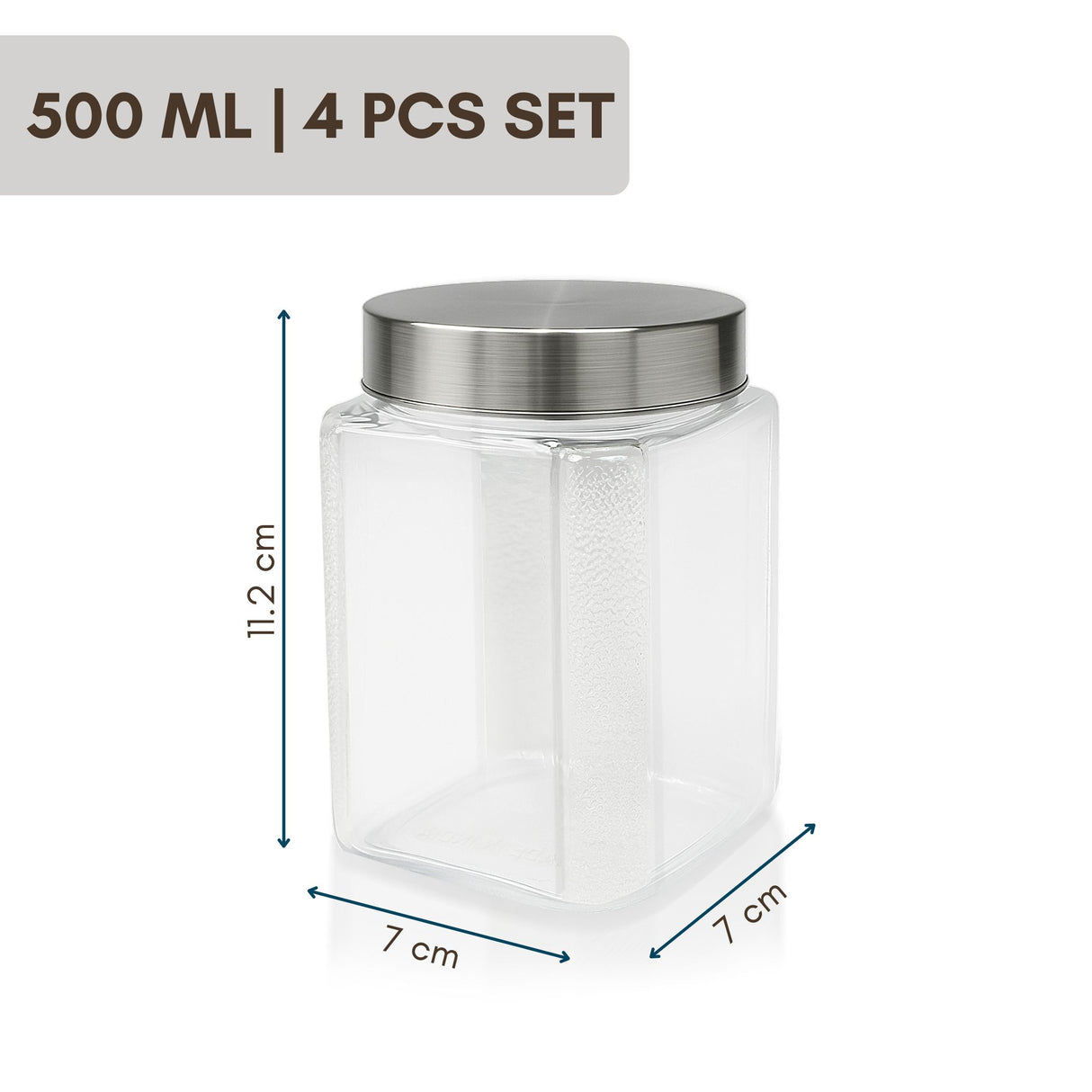 Varg Container 500ml 4pcs Set | Stainless Steel Lids | Storage Jars