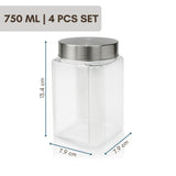 Varg Container 750ml 4pcs Set | Stainless Steel Lids | Storage Jars