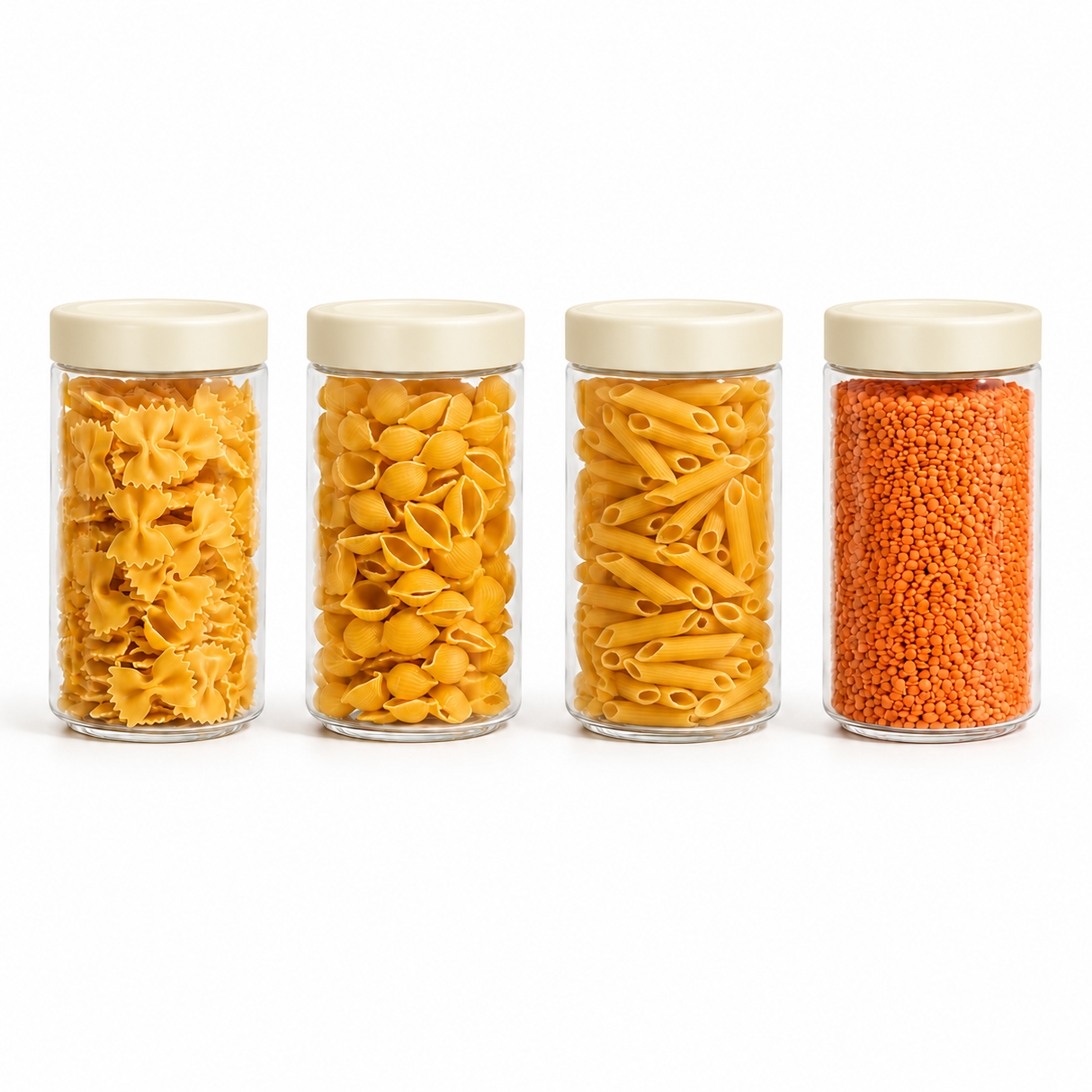 Stack & Lock Square Container 1250ml 4pcs Set | Stackable Storage Jars