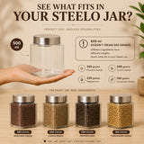 Varg Container 500ml 4pcs Set | Stainless Steel Lids | Storage Jars