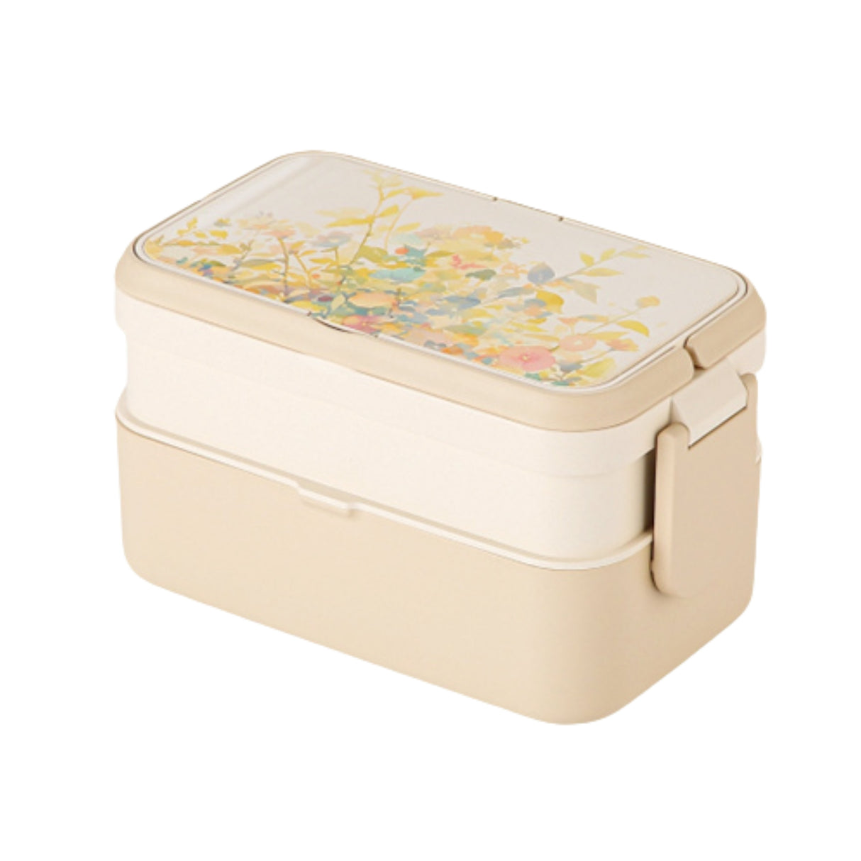 2 in 1 Bamboo Bento Lunch Box | Eco-Friendly Tiffin Box with Cutlery