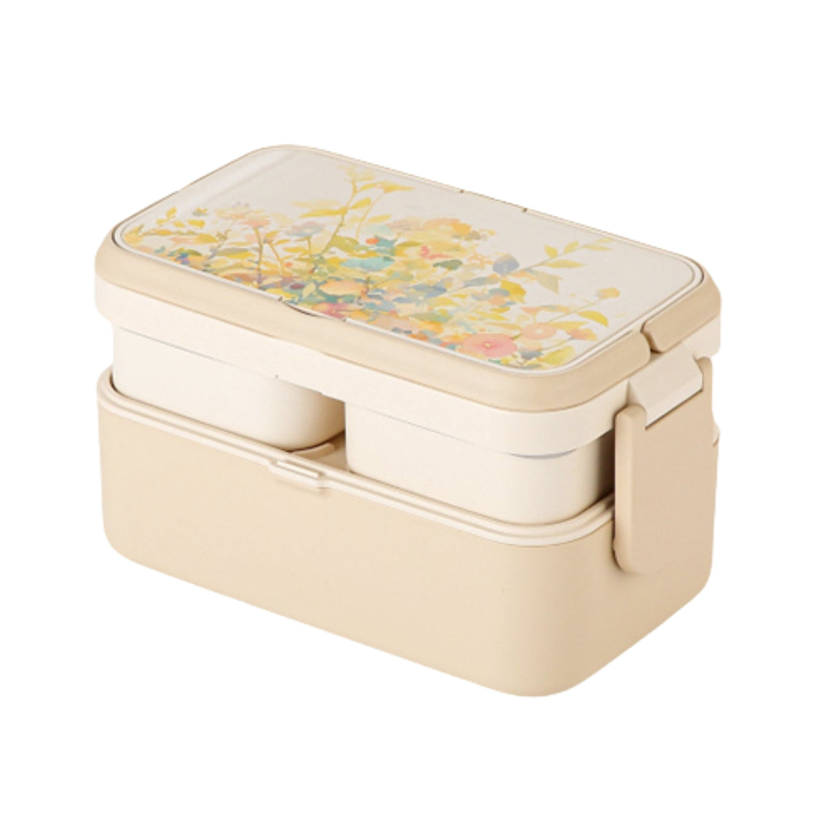 3 in 1 Bamboo Bento Lunch Box | Eco-Friendly Tiffin Box with Cutlery