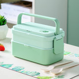 2 in 1 Bamboo Bento Lunch Box | Eco-Friendly Tiffin Box with Cutlery