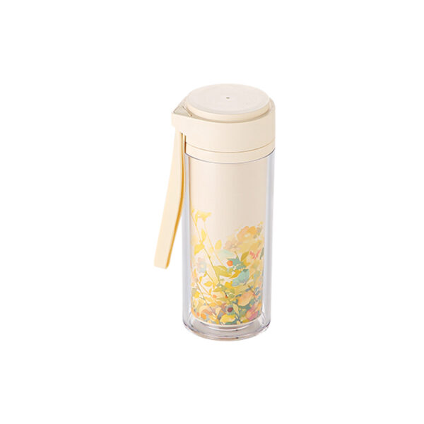 SCL Steelo Bamboo Double Walled Flask | Floral Printed | 450ml | Safe for Hot & Cold Liquids | Leakproof, Airtight & Eco-friendly Insulated Flask